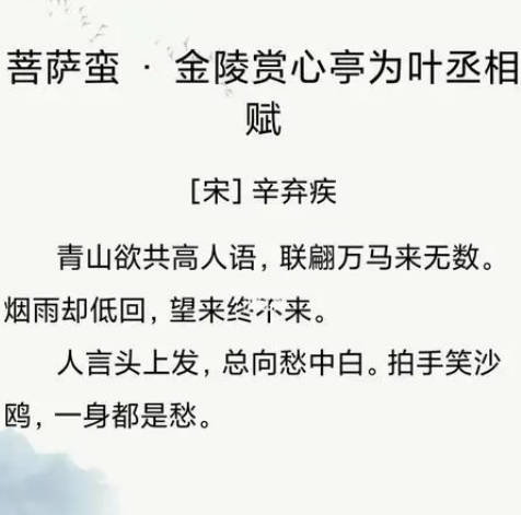 赏析菩萨蛮·赏心亭为叶丞相赋，诗词内容是什么？