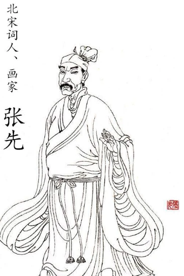 戏赠张先在什么背景下创作的？描绘了什么场景？