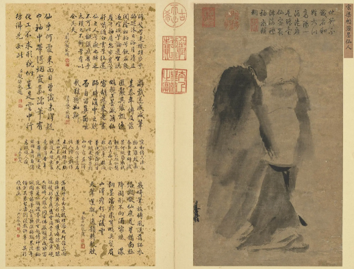 梁楷的泼墨仙人图属于丝墨人物画吗？
