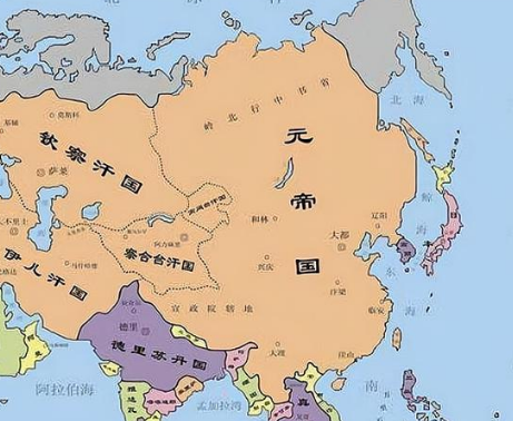 元朝全盛时期的版图：横跨亚欧的庞大帝国