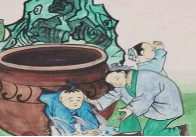司马光砸缸救儿，英勇无畏的孝道精神