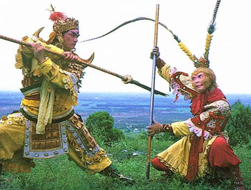 西游记中的较量：二郎神与孙悟空的对决
