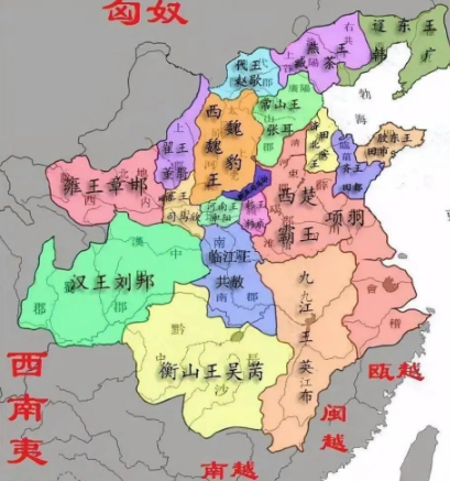 项羽分封的十八诸侯王：地图详解与历史背景