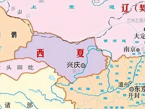 The territory of the Western Xia and todays geography