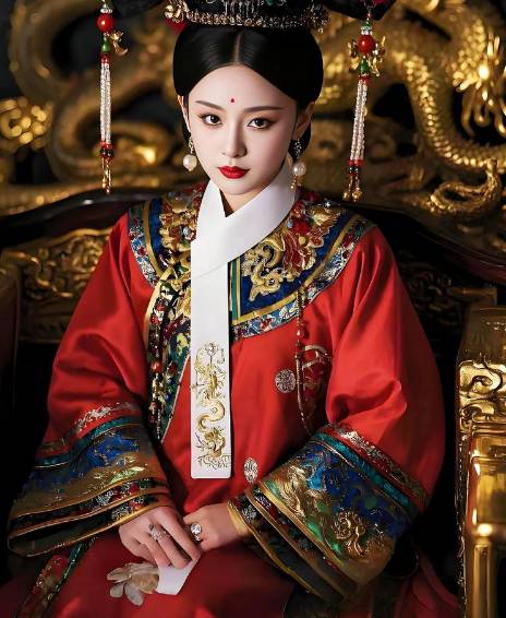 清朝妃子颈间的“身份密码”：龙华领巾的隐秘功能与等级象征