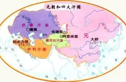 What is the relationship between the four Khanates and the Yuan Dynasty? How is the relationship?
