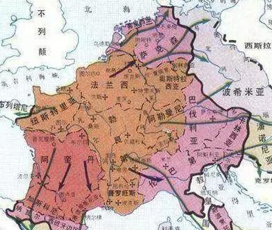  法兰克王国为什么会一分为三？时间是什么时候？