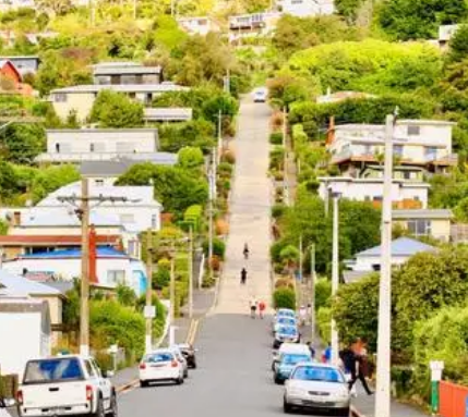 最陡斜的街道在什么地方？最陡斜处有多少？